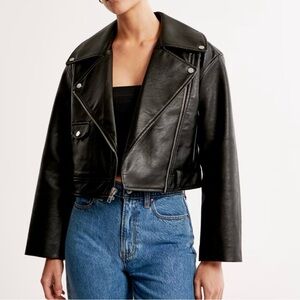 NWT Abercrombie & Fitch Vegan Leather Moto Jacket